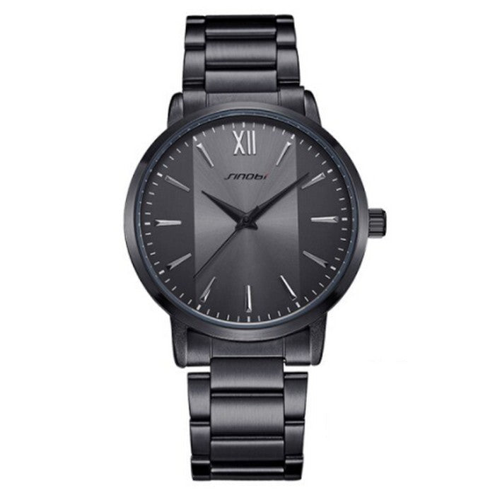 Analog Boy's Watch With Black Steel Strap And Roman Numerals Dial
