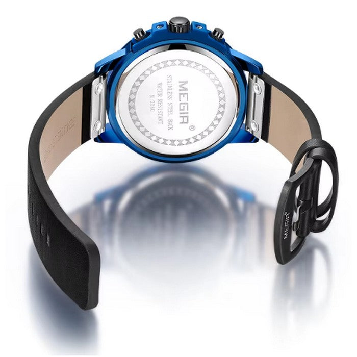 Analog Boy's Watch With Black Silicone Strap And Blue And Black Dial