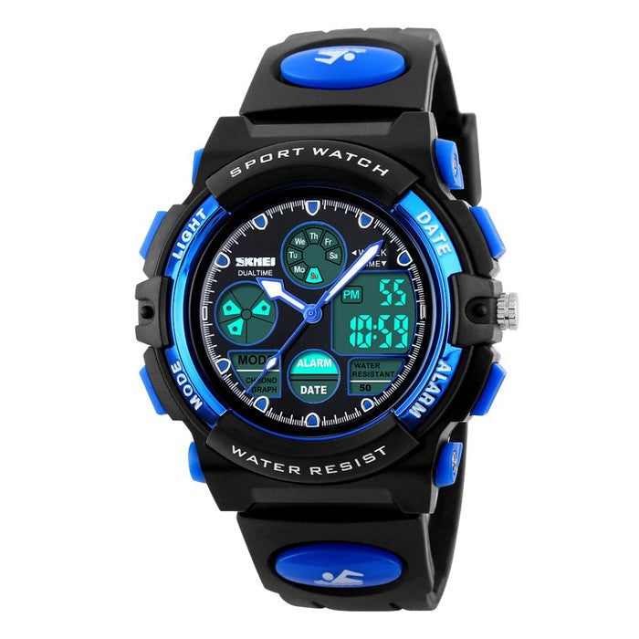 Multifunction Sports Boy's Watch With Dual Time