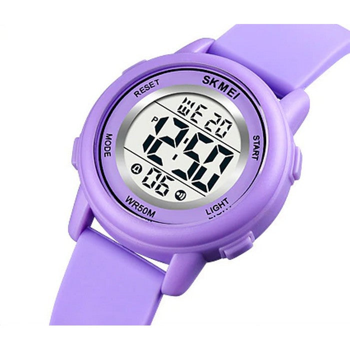 Girl's Digital Watch With Sky Blue Silicone Strap