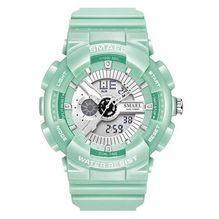 Girl's Dual Display Pale Green Watch