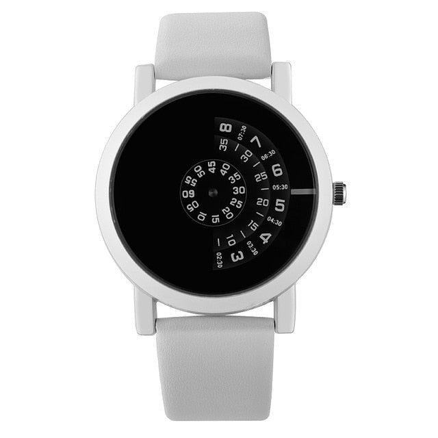 Original Girl's Watch With White Leather Strap And Black Dial