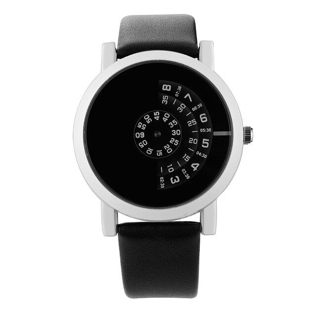 Original Girl's Watch With White Leather Strap And Black Dial