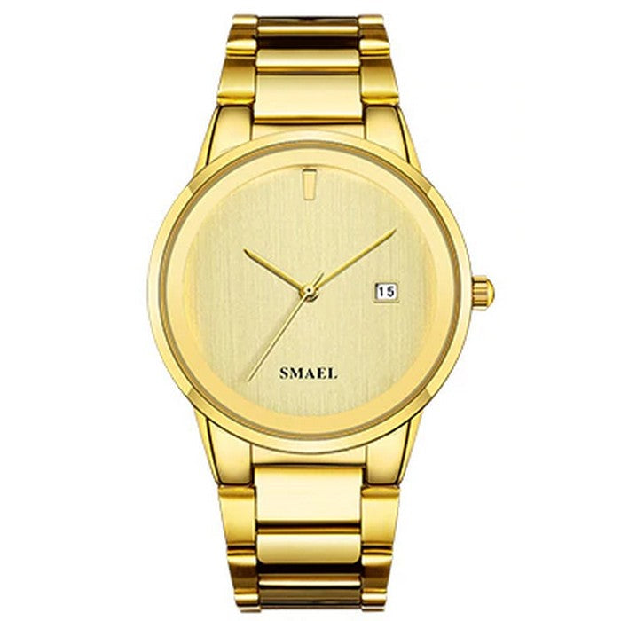 Analog Boy's Watch With Gold Stainless Steel Strap