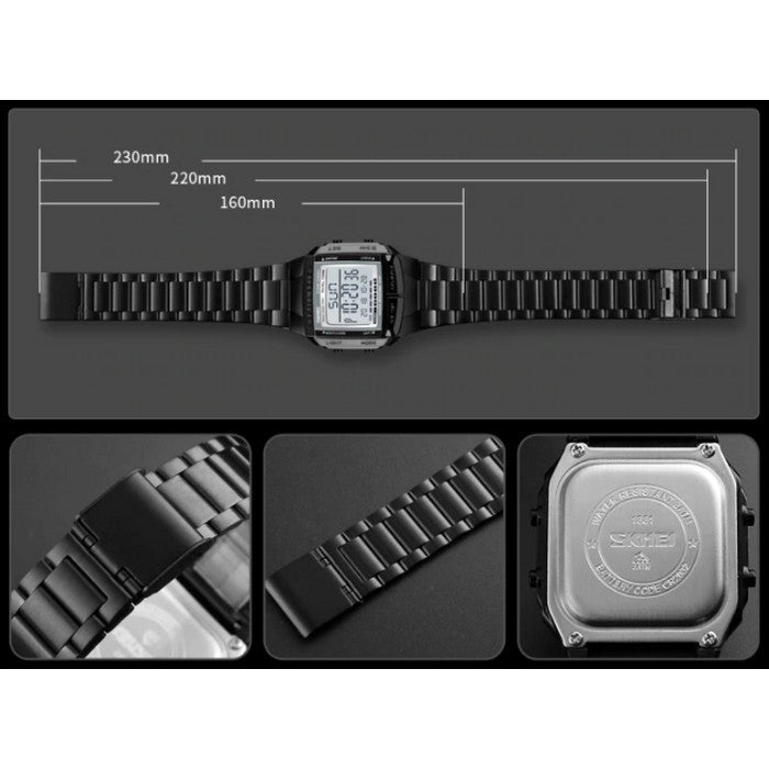 Digital Boy's Watch With Steel Strap
