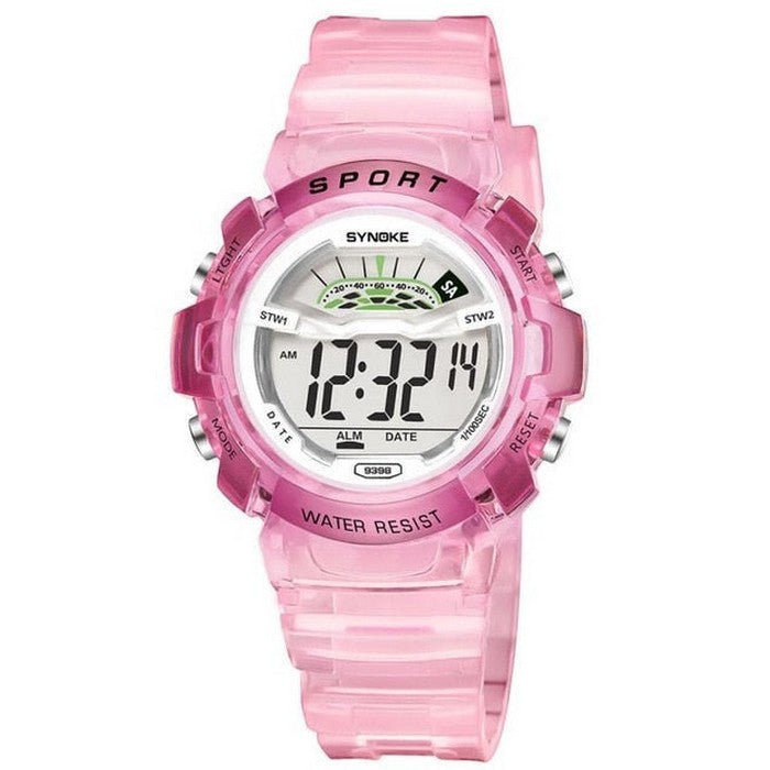Digital Girl's Watch With Turquoise Silicone Strap