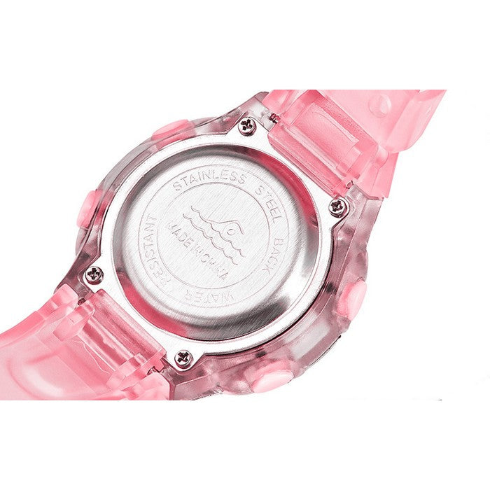Digital Girl's Watch With Pink Silicone Strap