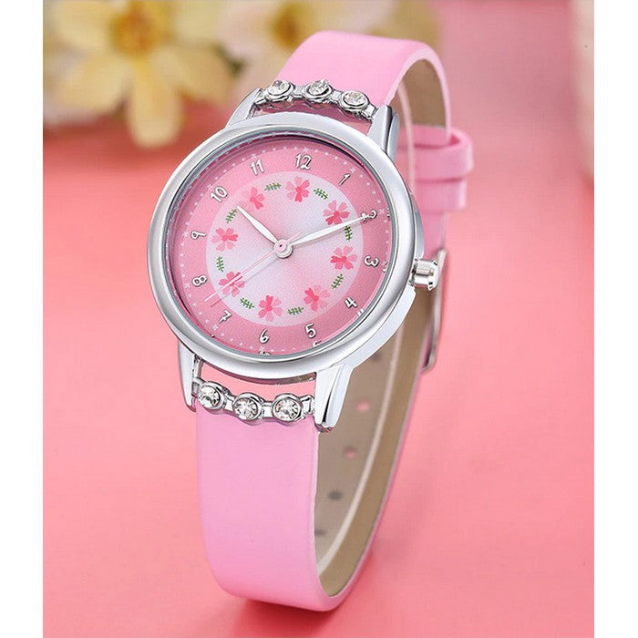 Flower Dial Analogue Girl's Watch