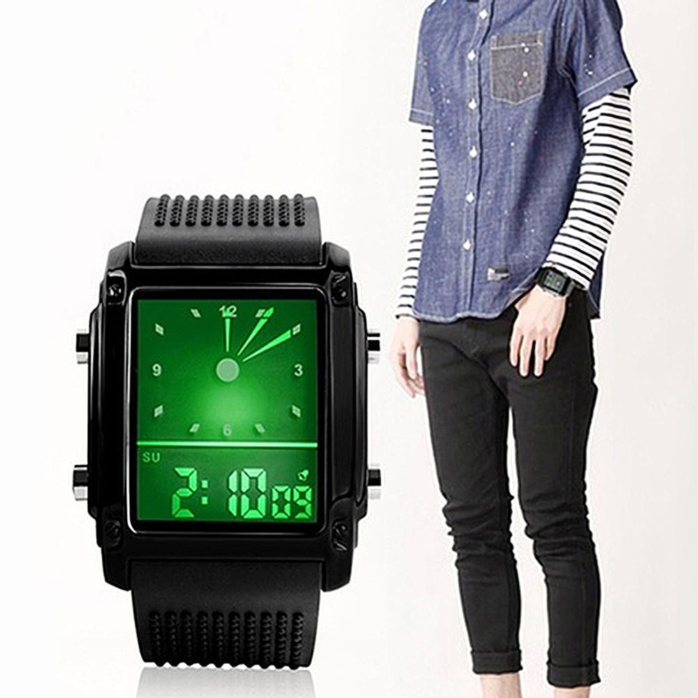 Digital Boy's Watch With White Silicone Strap And Square Dial