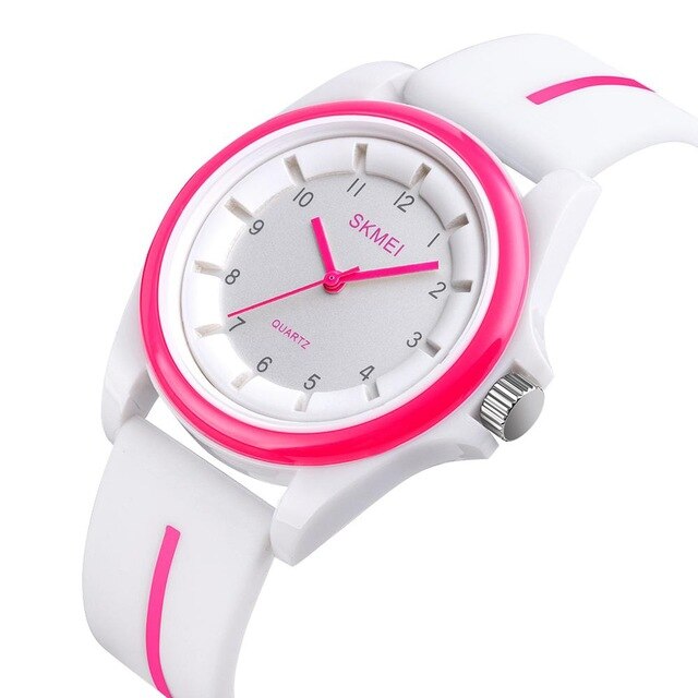 Analog White and Pink Girl's Watch