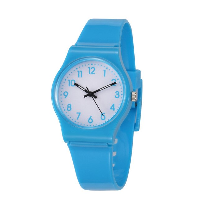 Boy's Watch With Hands And White Silicone Strap