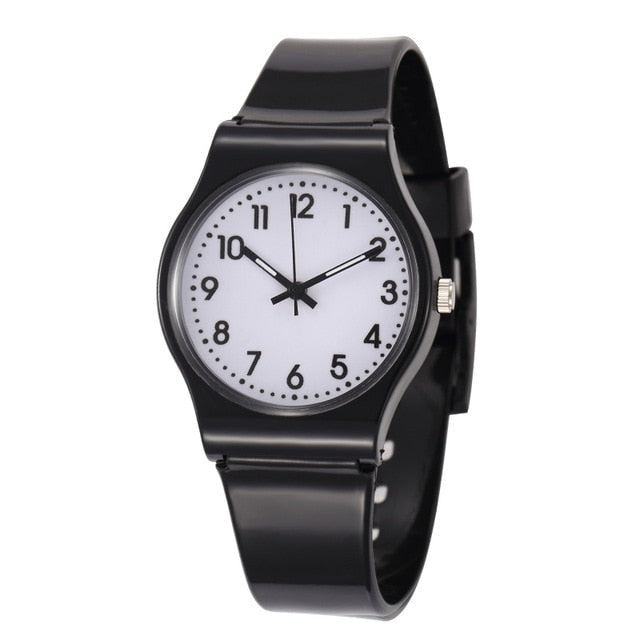 Boy's Watch With Hands And White Silicone Strap