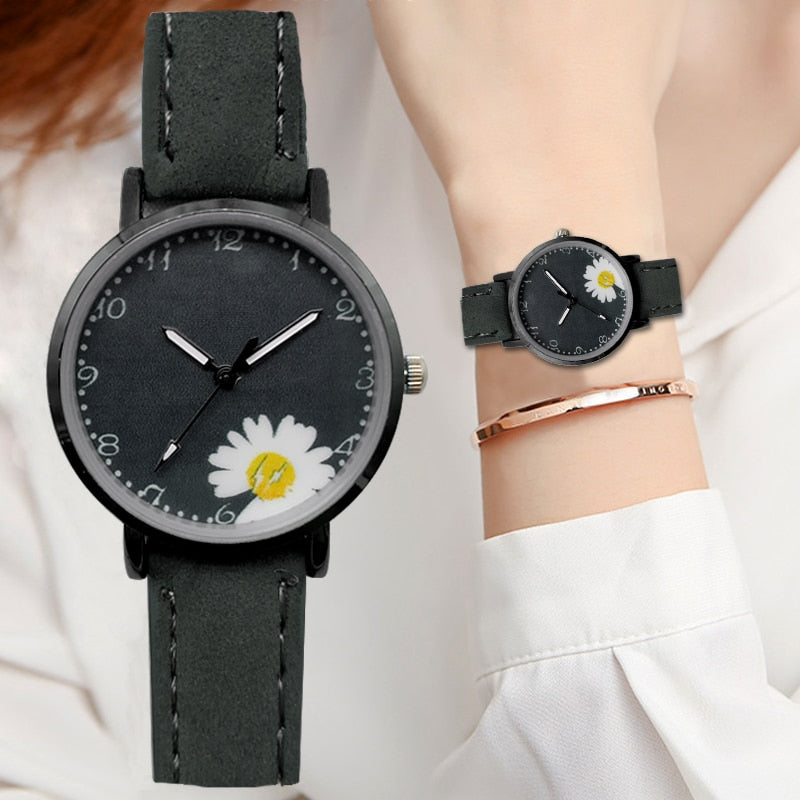 Analog Girl's Watch Daisy Dial