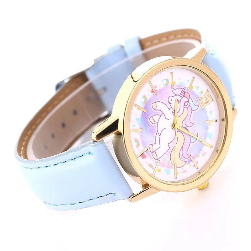 Analog Girl's Watch Woth Fiery Unicorn Dial