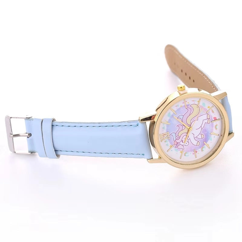 Analog Girl's Watch Woth Fiery Unicorn Dial