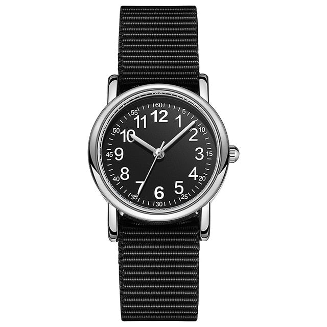 Analog Boy's Watch With Fabric Black Strap