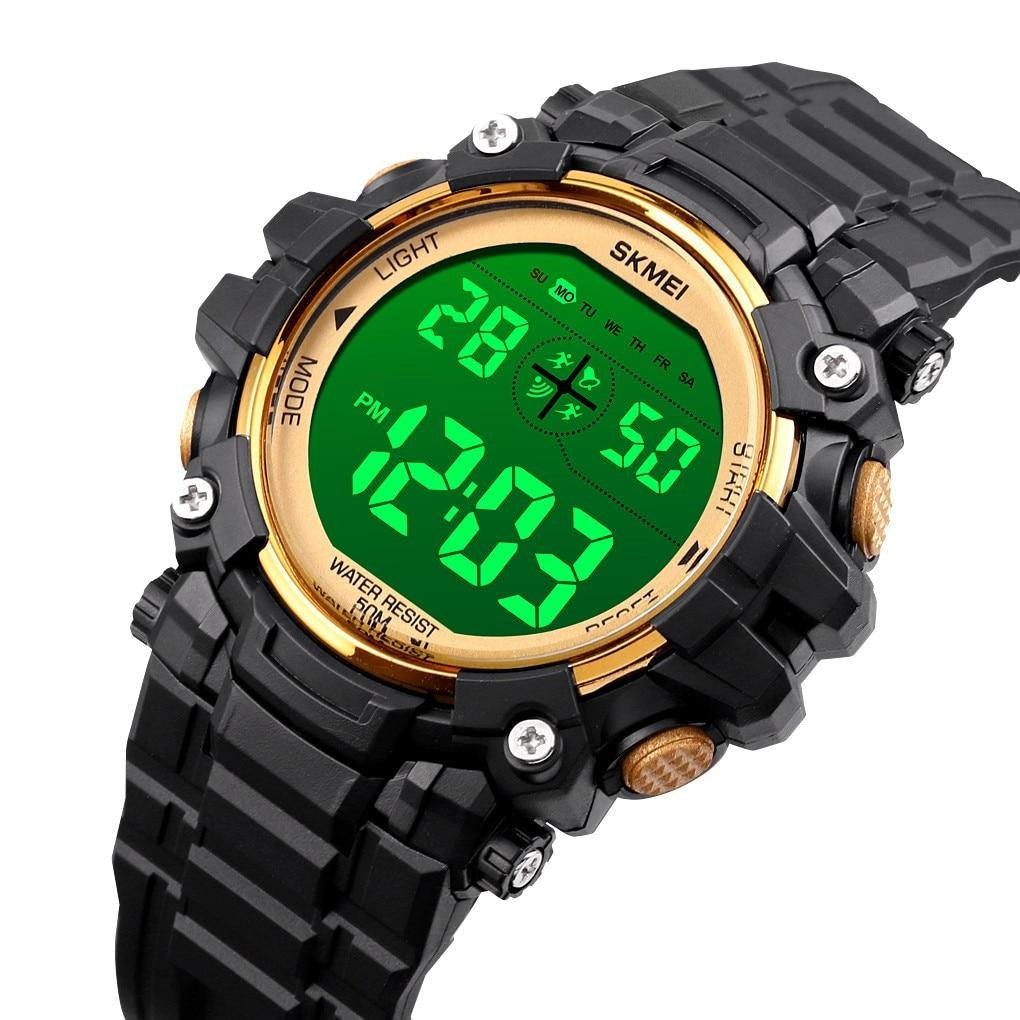 Black Multifunction Sports Boy's Watch With Digital Display