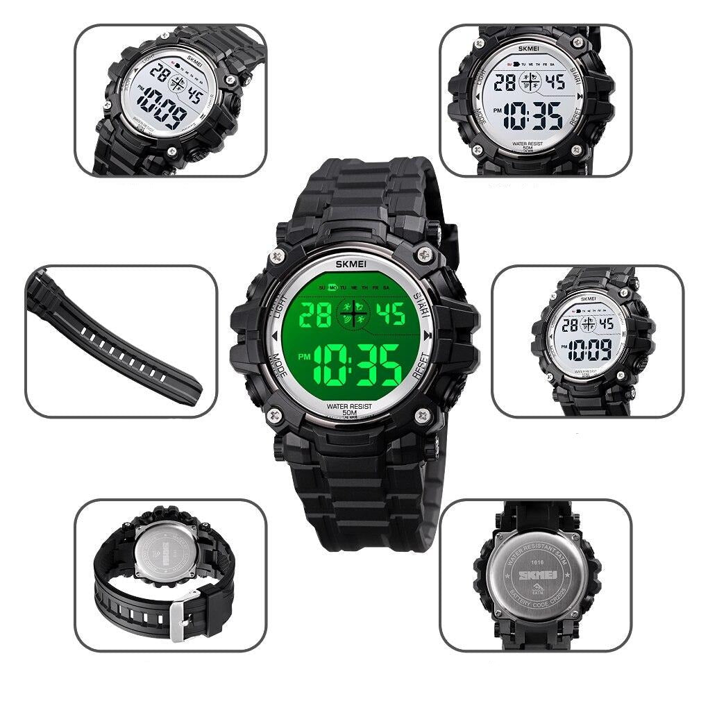 Black Multifunction Sports Boy's Watch With Digital Display