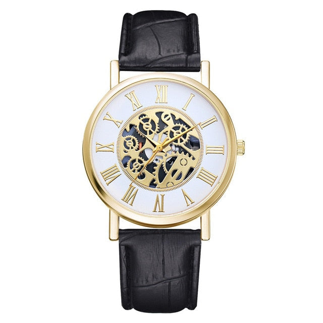 Original Boy's Watch With White Leather Strap And White And Gold Dial