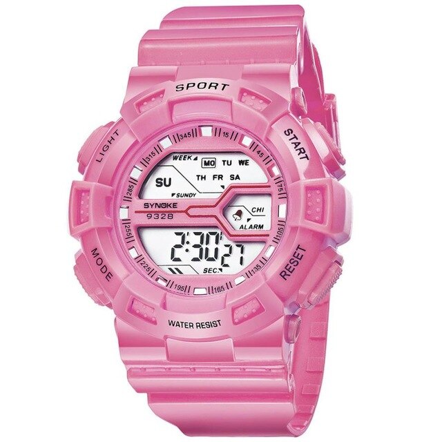 Girl's Digital Sport Watch With Silicone Pink Strap