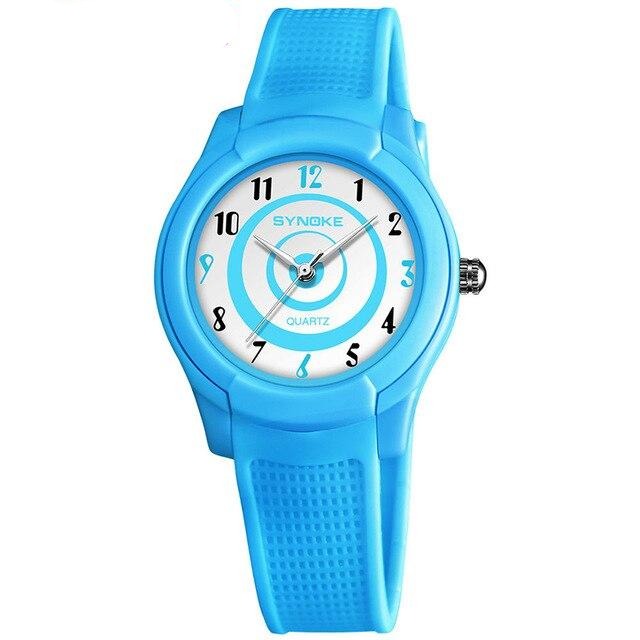 Analog Boy's Watch With Blue Silicone Strap And Blue And White Dial