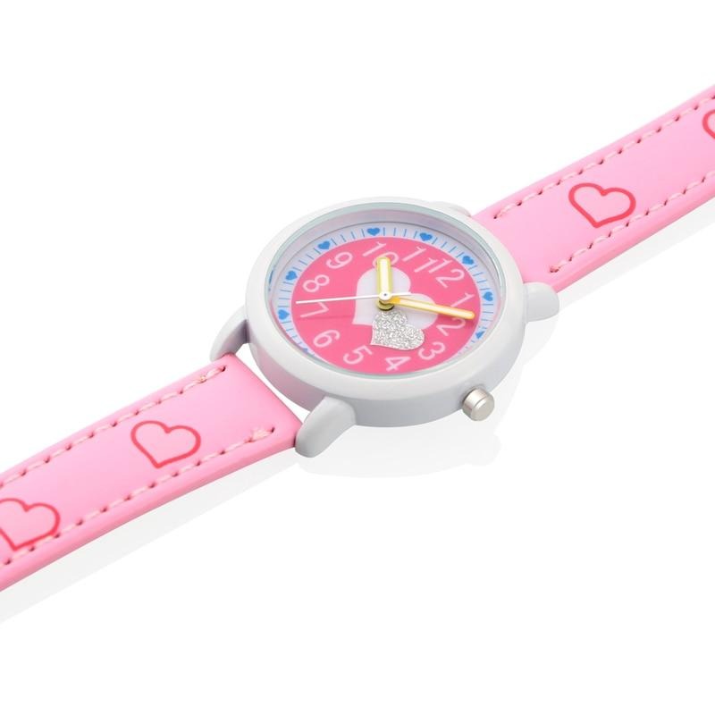 Analog Girl's Watch With Hearts Dial