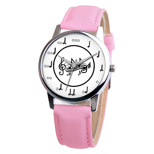 Analog Girl's Watch Musical Score Dial