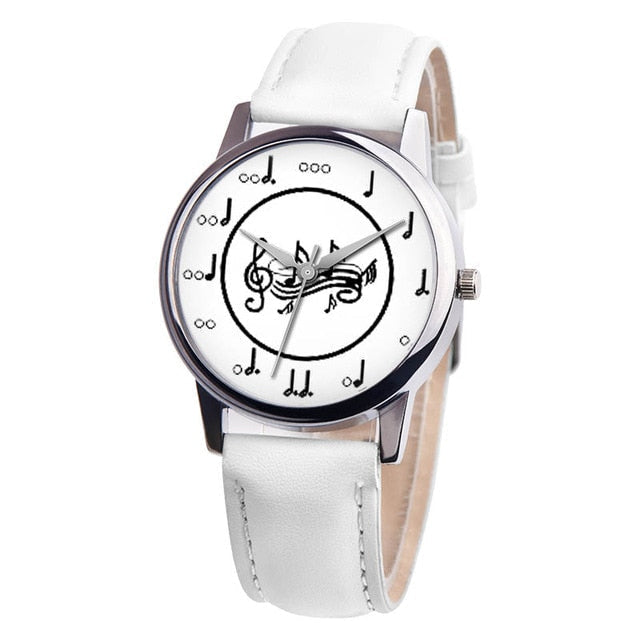 Analog Girl's Watch Musical Score Dial