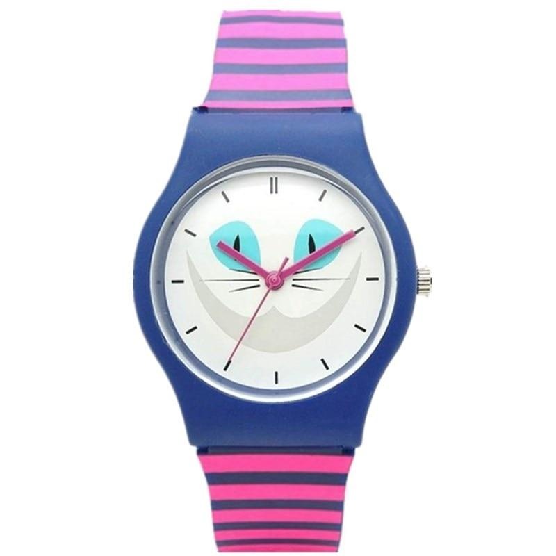 Analog Girl's Watch With Stealth Cat Dial