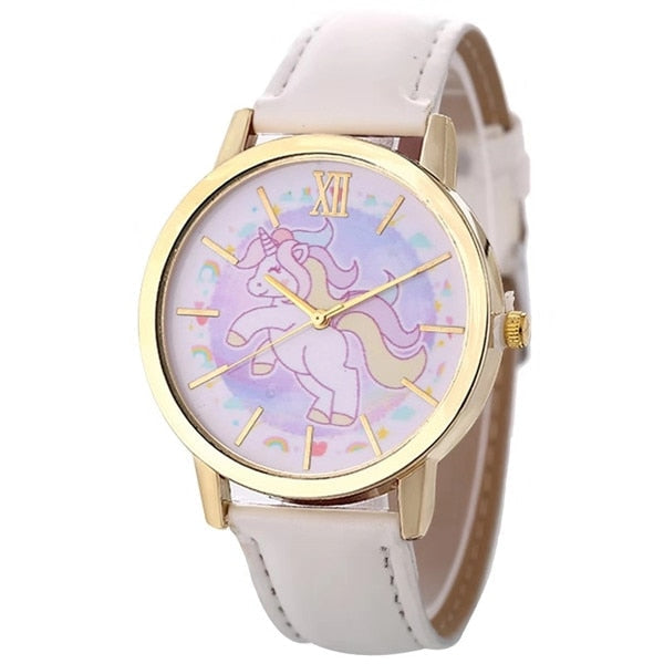 Analog Girl's Watch Woth Fiery Unicorn Dial