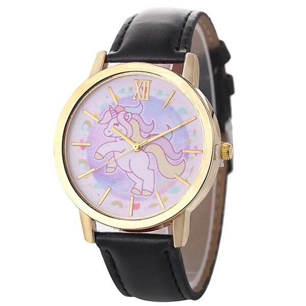 Analog Girl's Watch Woth Fiery Unicorn Dial