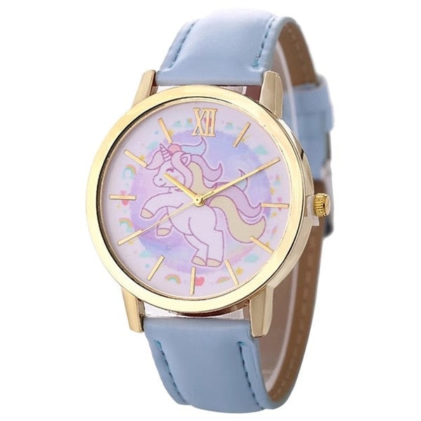 Analog Girl's Watch Woth Fiery Unicorn Dial